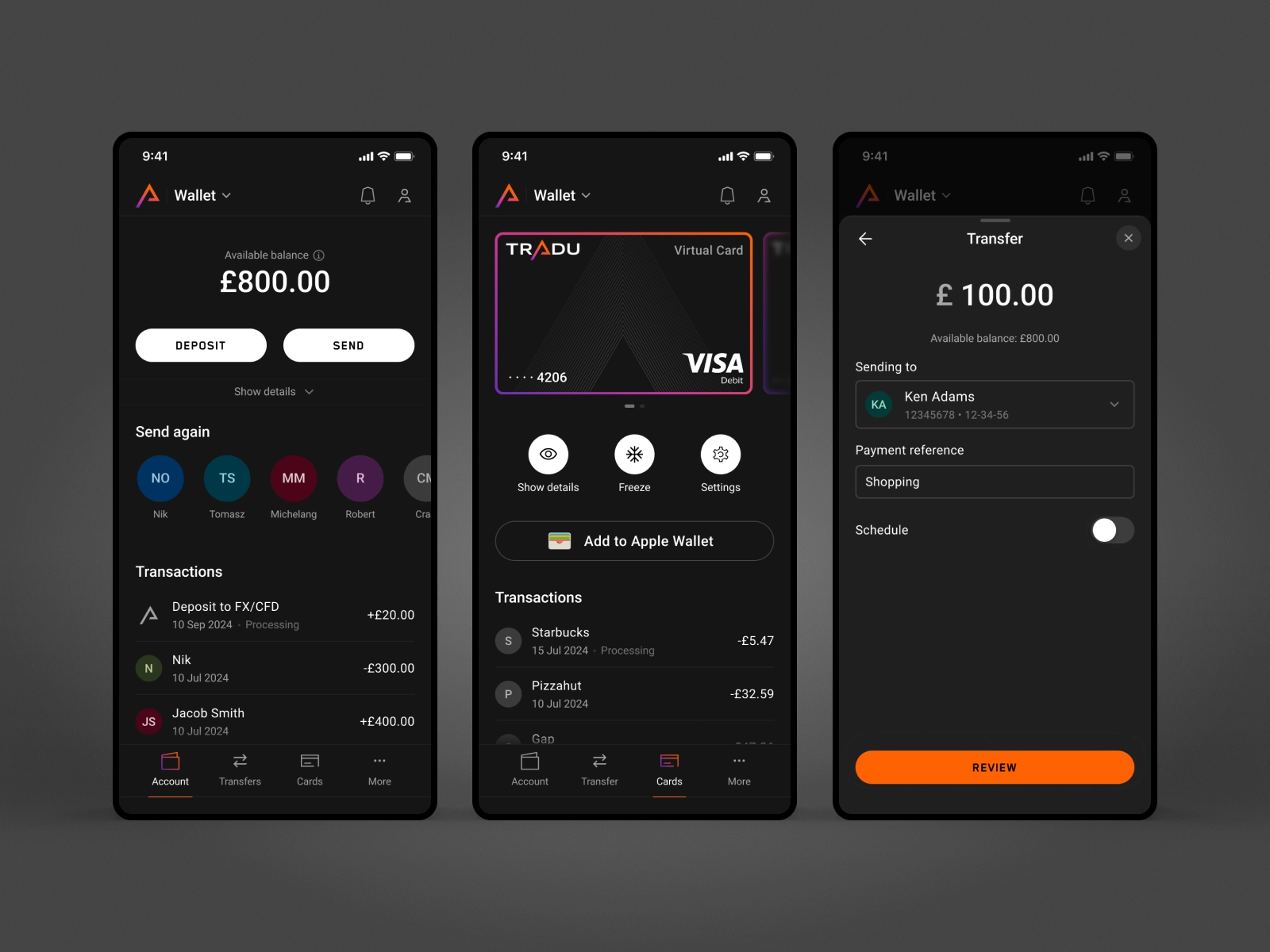 Tradu Wallet Overview