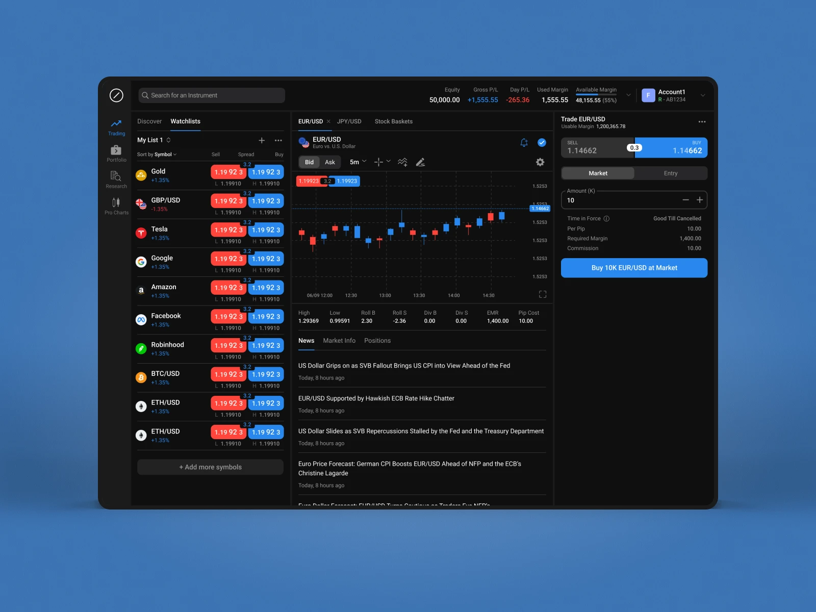 Trading Station PWA Desktop Light