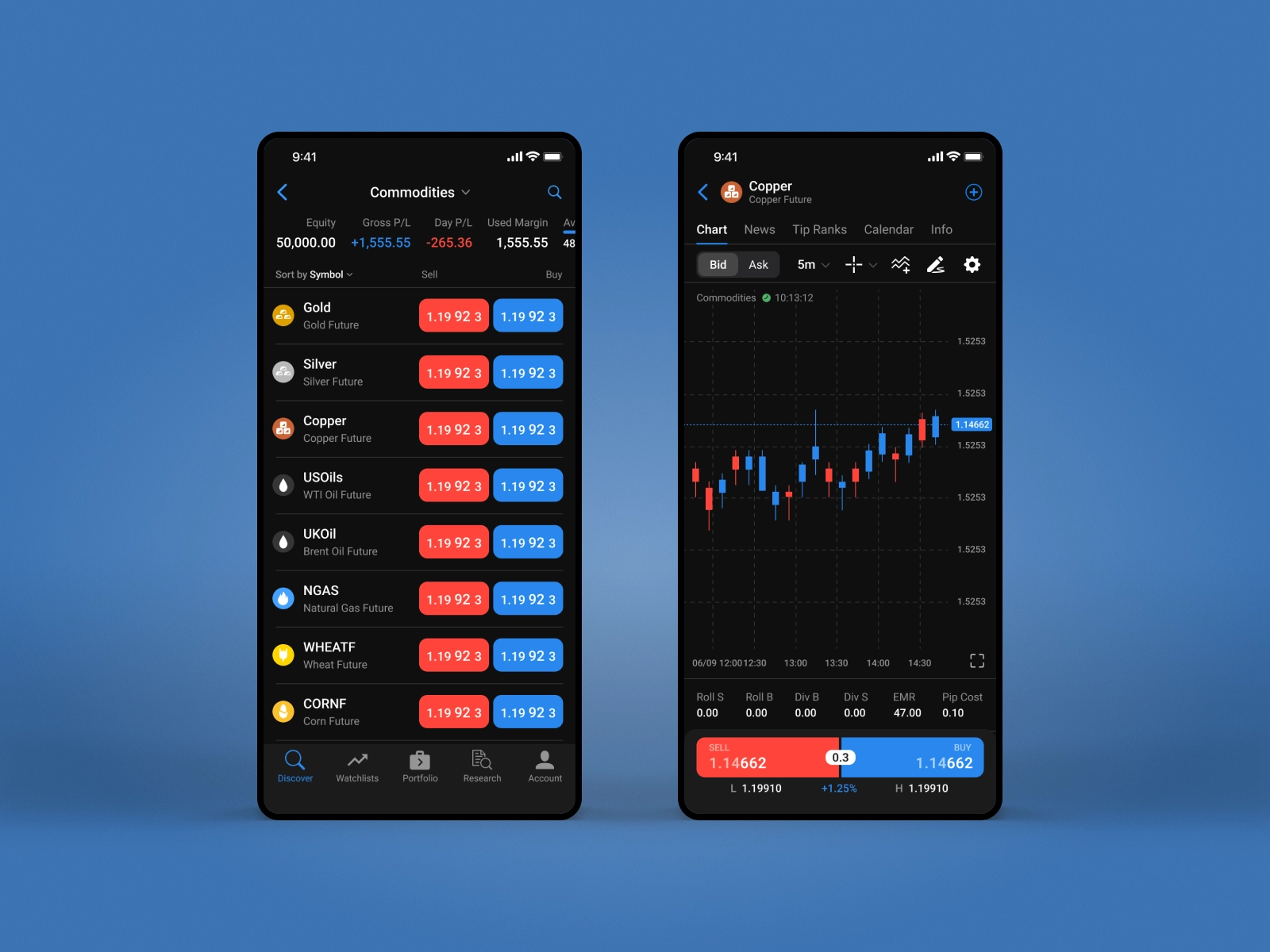 Trading Station PWA Mobile Dark